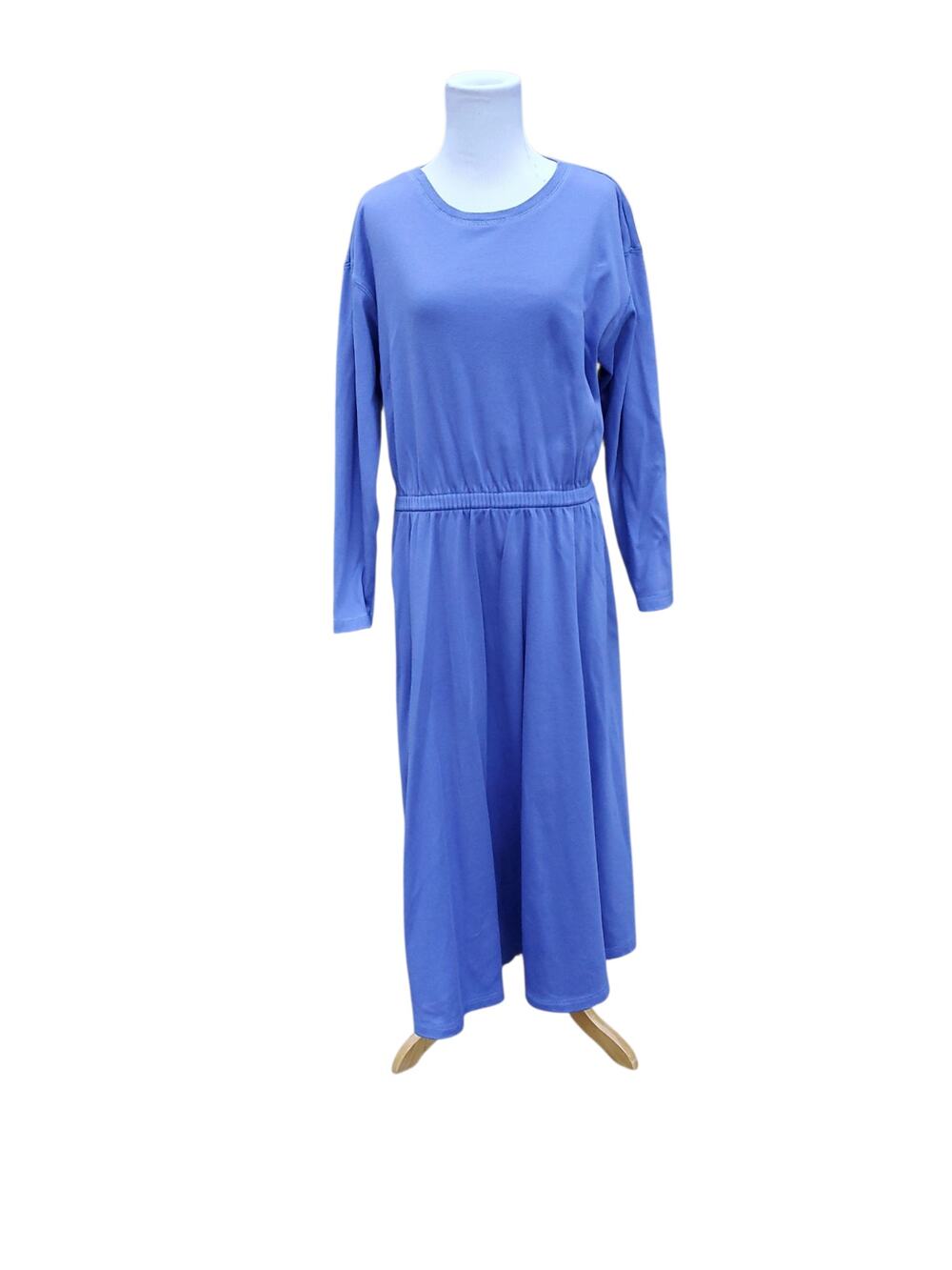 Vintage LL Bean Periwinkle Blue Purple Cotton Dress Soft Cottage Granola Cabin M - Picture 1 of 16